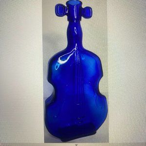 Violin Bottle Cobalt Blue Vintage